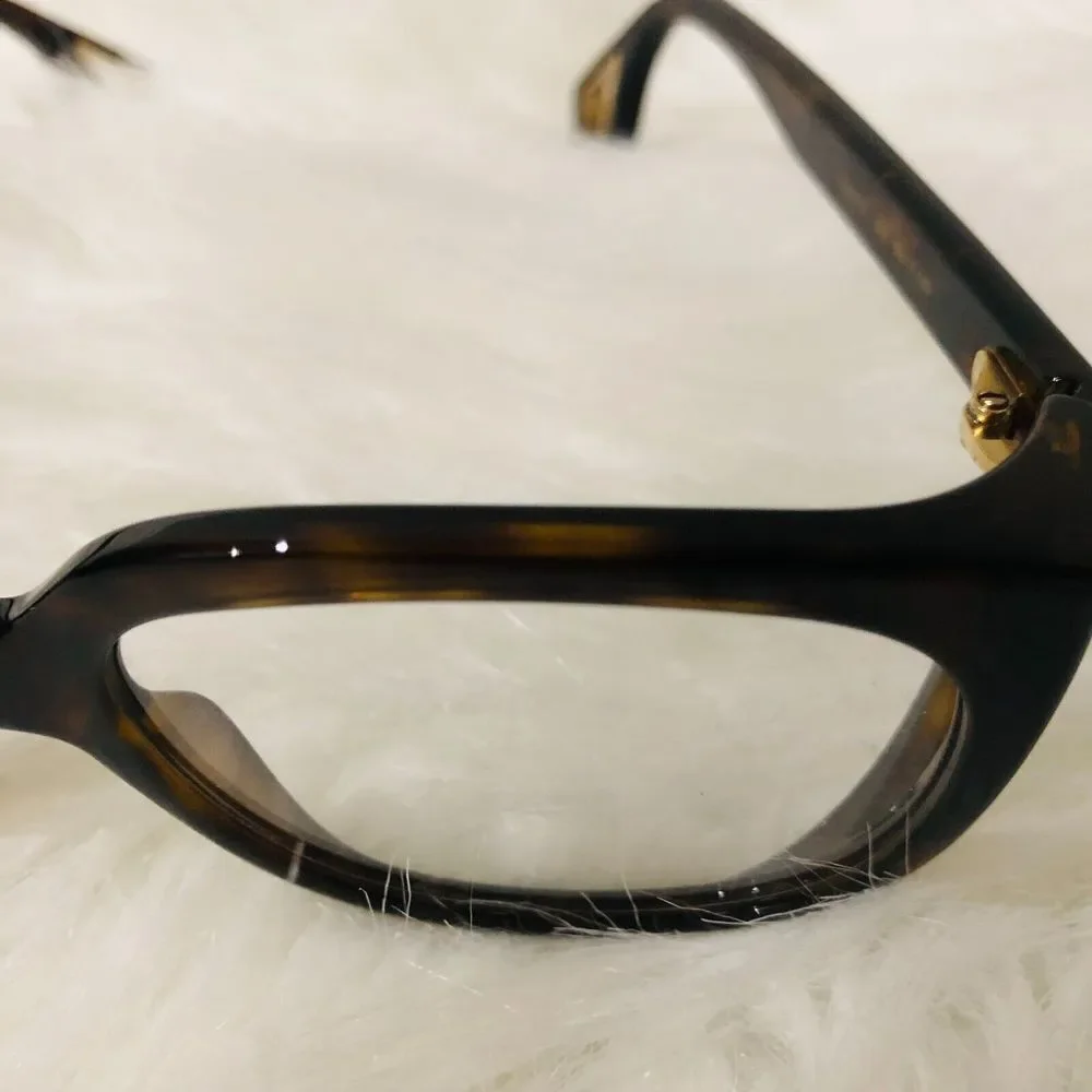 Gucci‎ Fashion Rectangle Optical Glasses Brown Black One Size